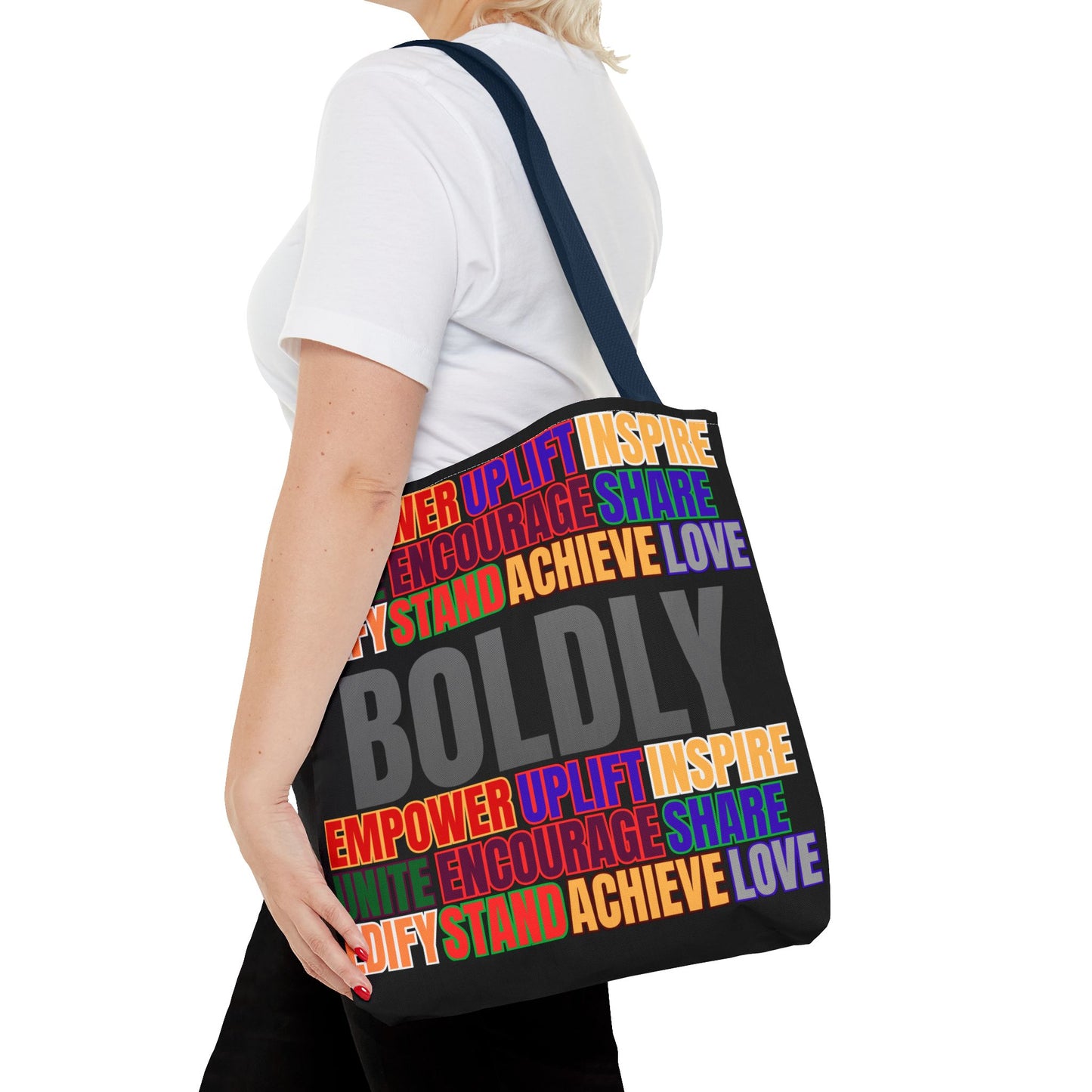 Boldly Tote Bag | Inspirational Message for Everyday Use