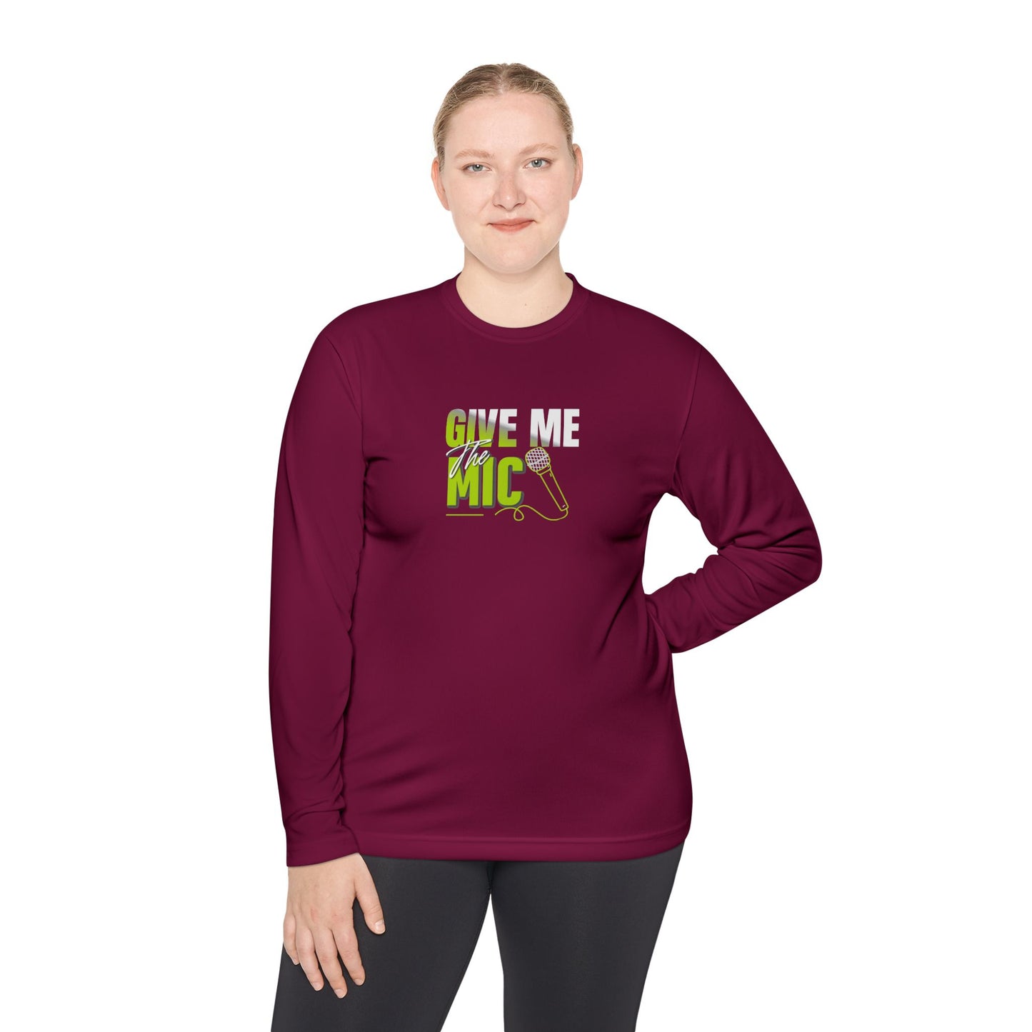 'Give Me the Mic' Shirt - Unisex Lightweight Long Sleeve Tee