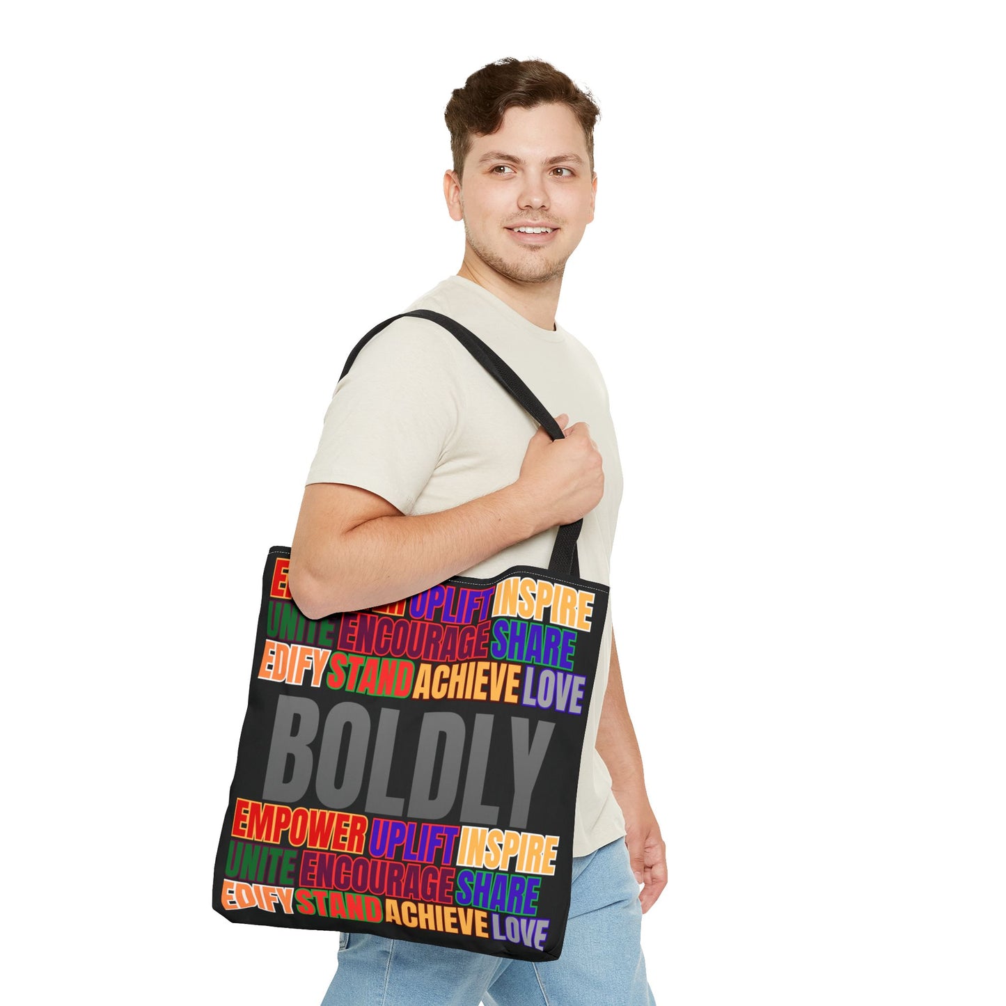 Boldly Tote Bag | Inspirational Message for Everyday Use