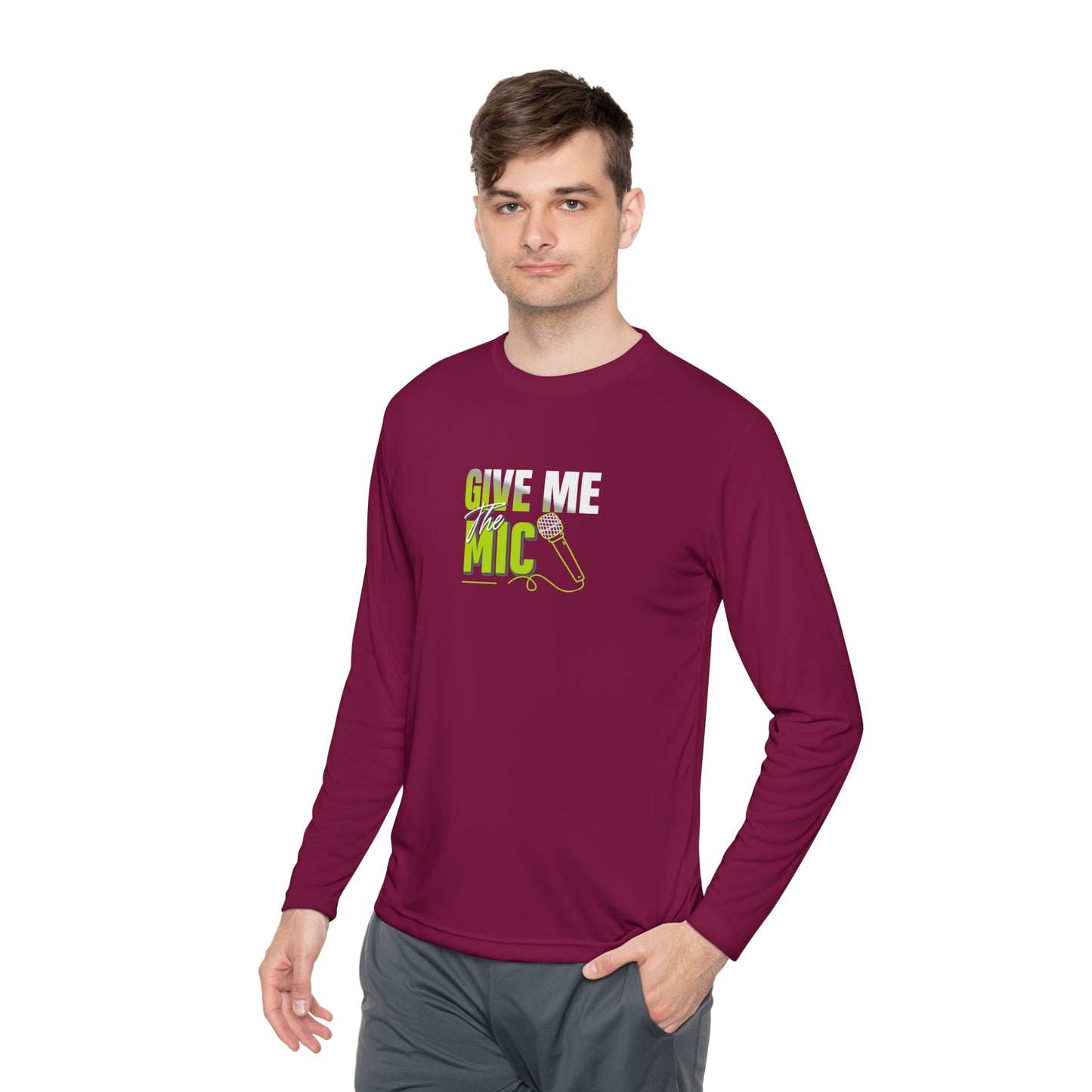 'Give Me the Mic' Shirt - Unisex Lightweight Long Sleeve Tee