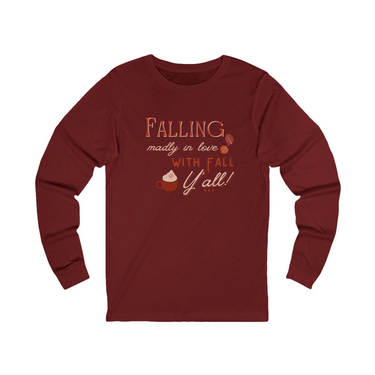 Falling Madly In Love With Fall Unisex Long Sleeve Tee, Cozy Autumn Shirt,