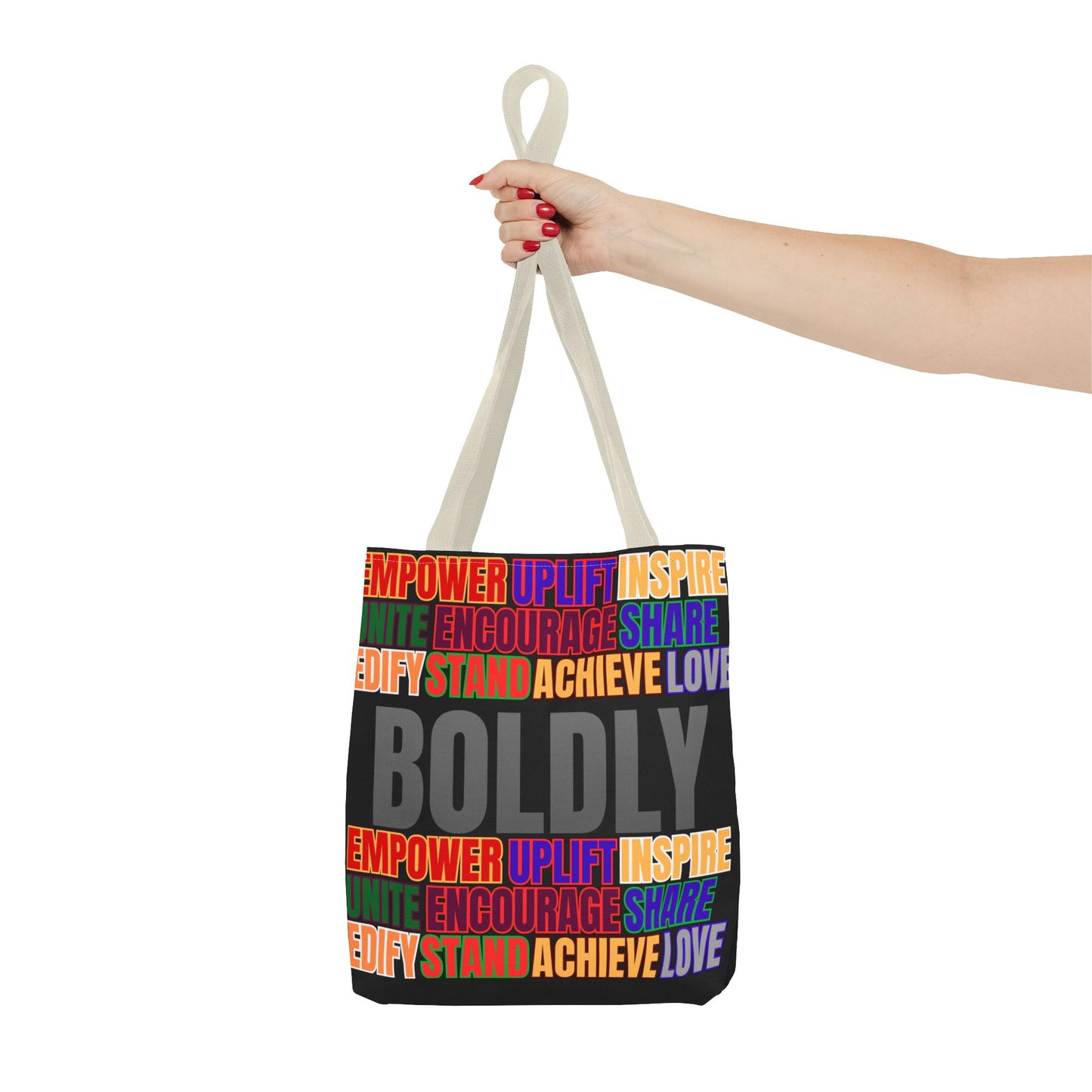 Boldly Tote Bag | Inspirational Message for Everyday Use