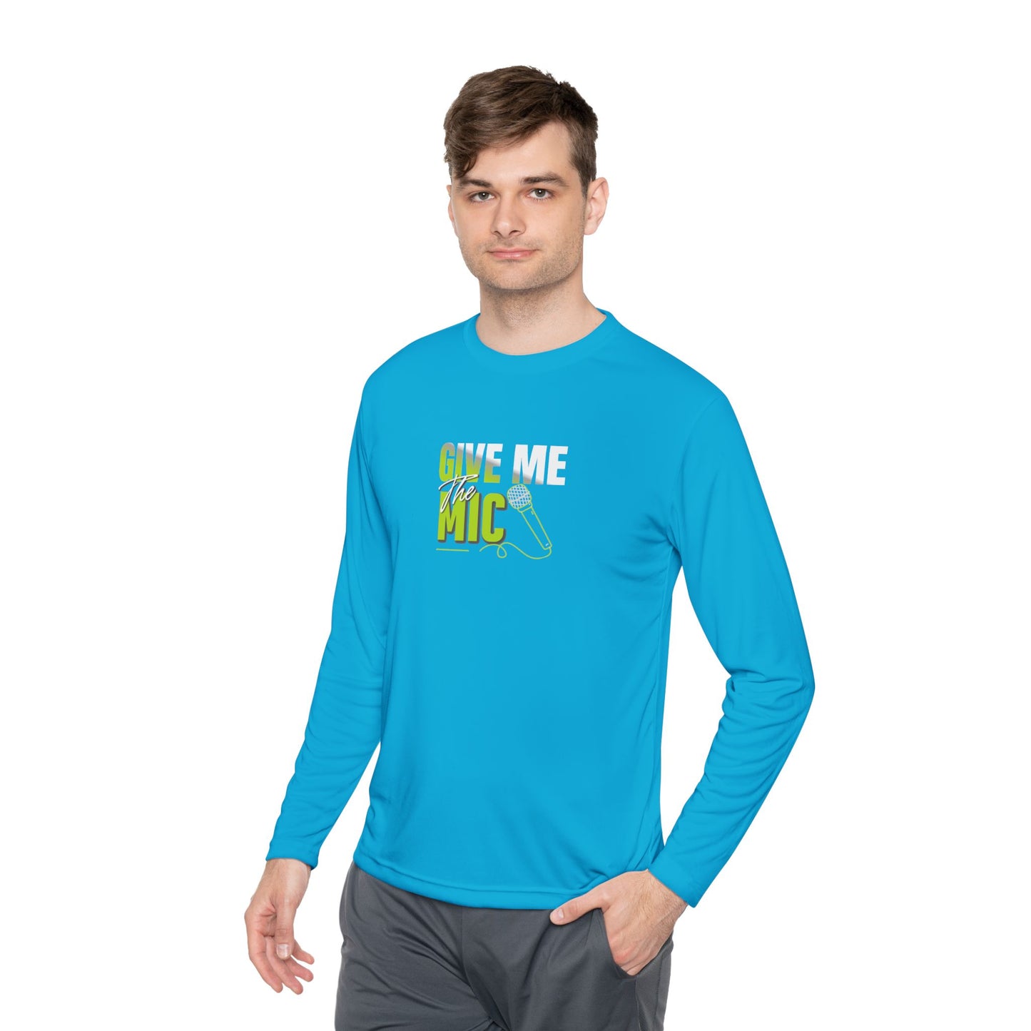 'Give Me the Mic' Shirt - Unisex Lightweight Long Sleeve Tee