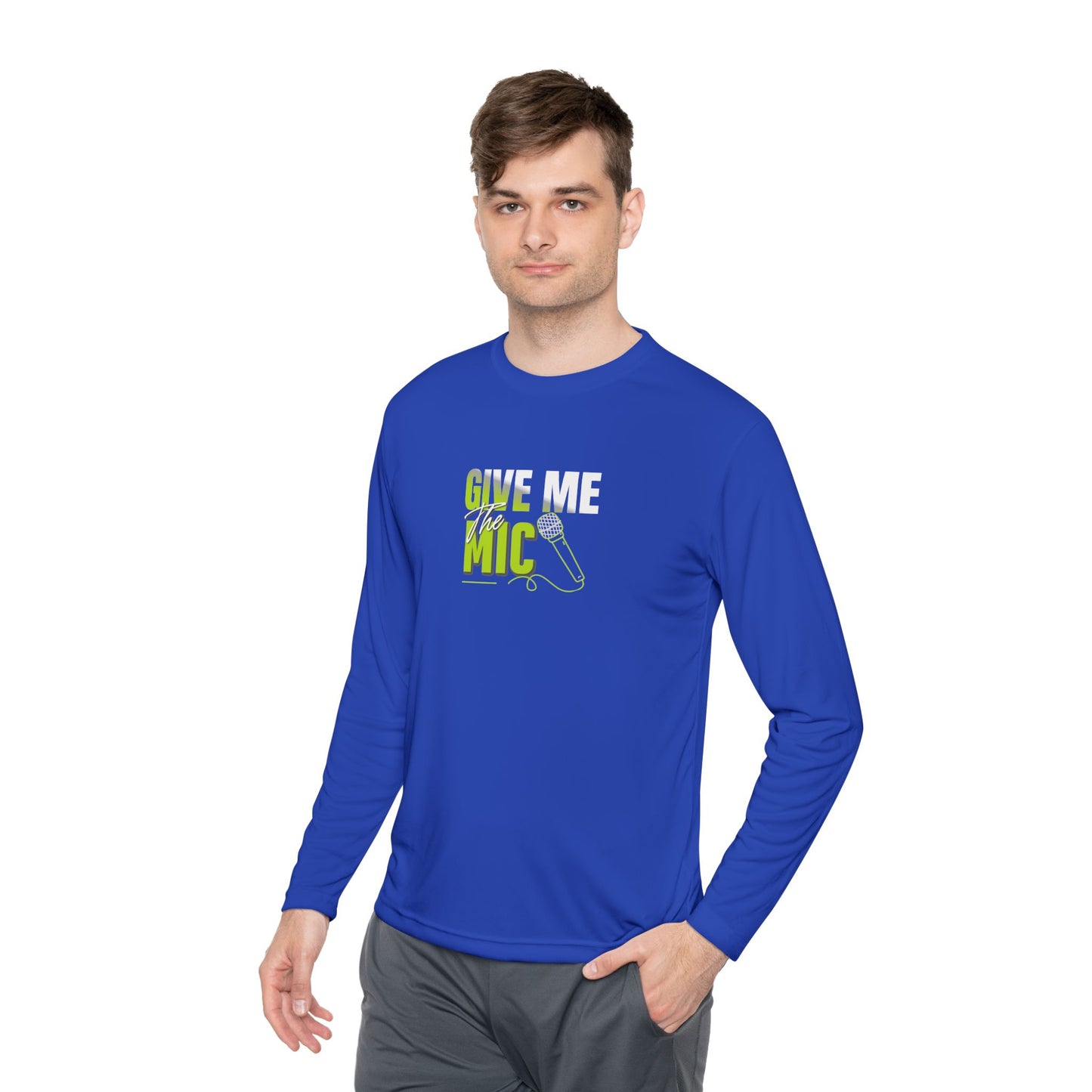 'Give Me the Mic' Shirt - Unisex Lightweight Long Sleeve Tee