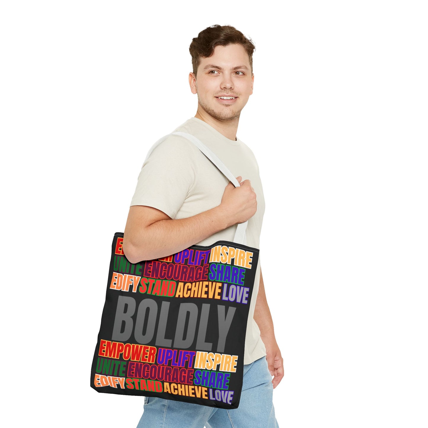 Boldly Tote Bag | Inspirational Message for Everyday Use