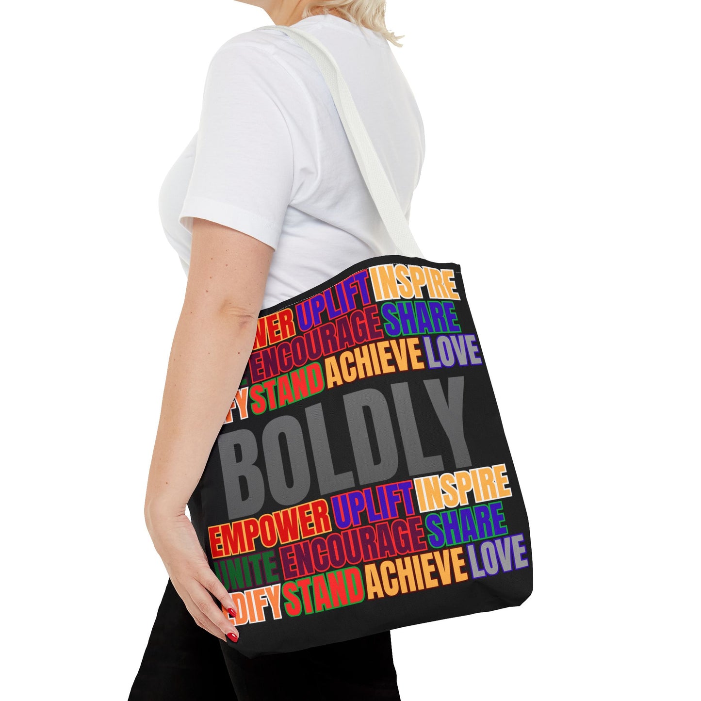 Boldly Tote Bag | Inspirational Message for Everyday Use