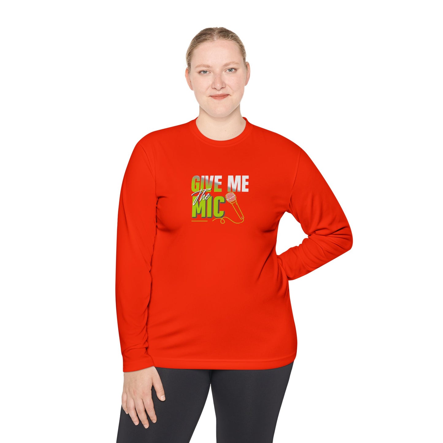 'Give Me the Mic' Shirt - Unisex Lightweight Long Sleeve Tee