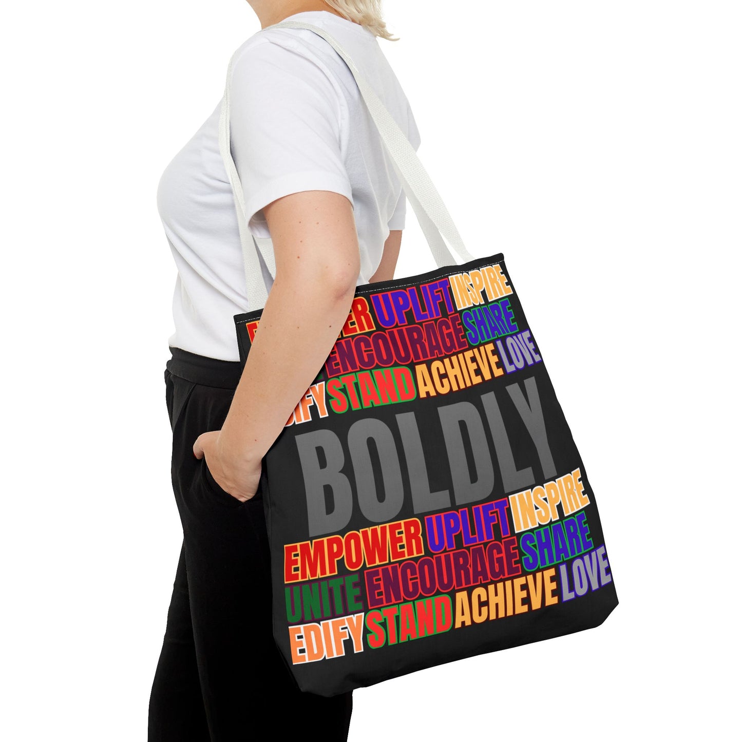 Boldly Tote Bag | Inspirational Message for Everyday Use