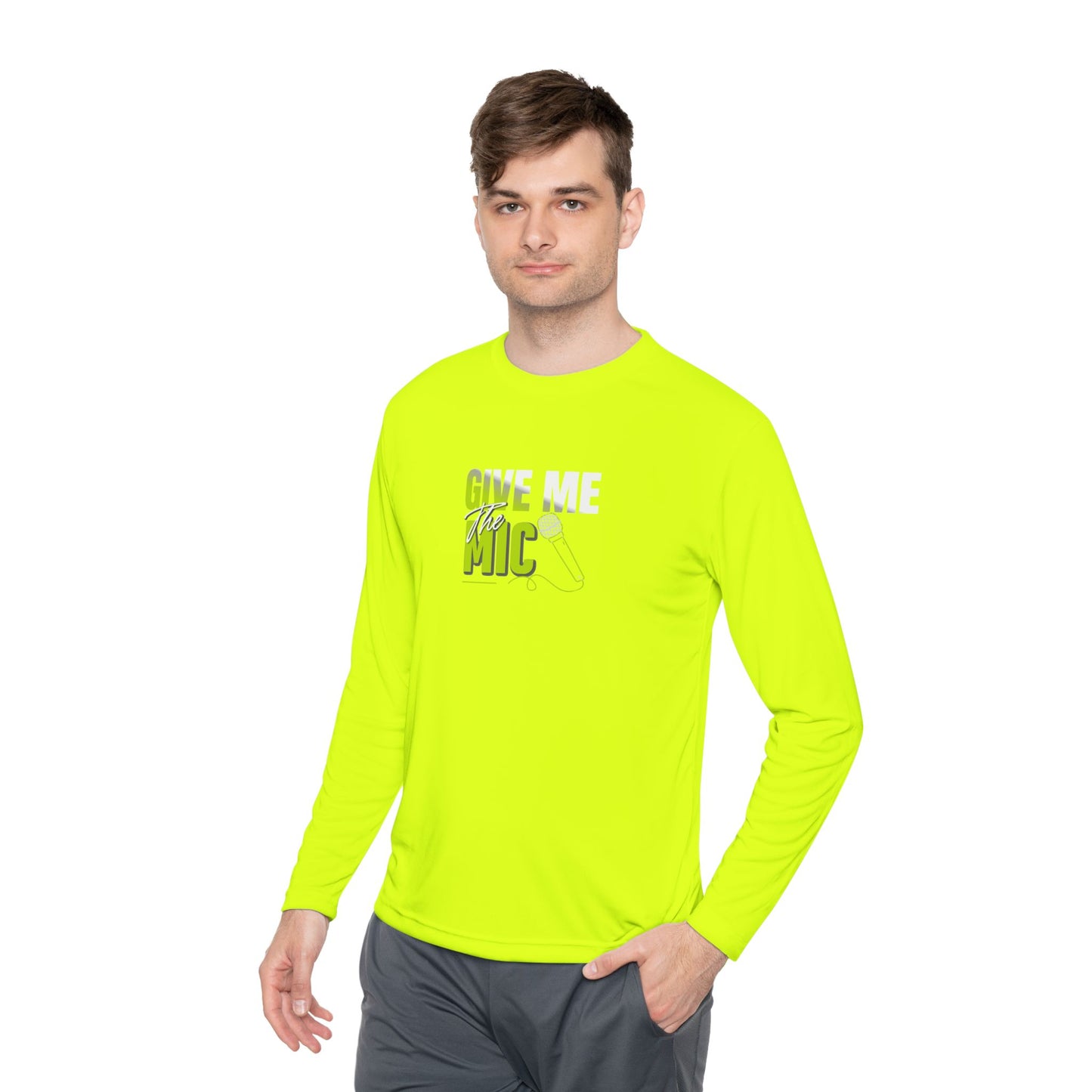 'Give Me the Mic' Shirt - Unisex Lightweight Long Sleeve Tee