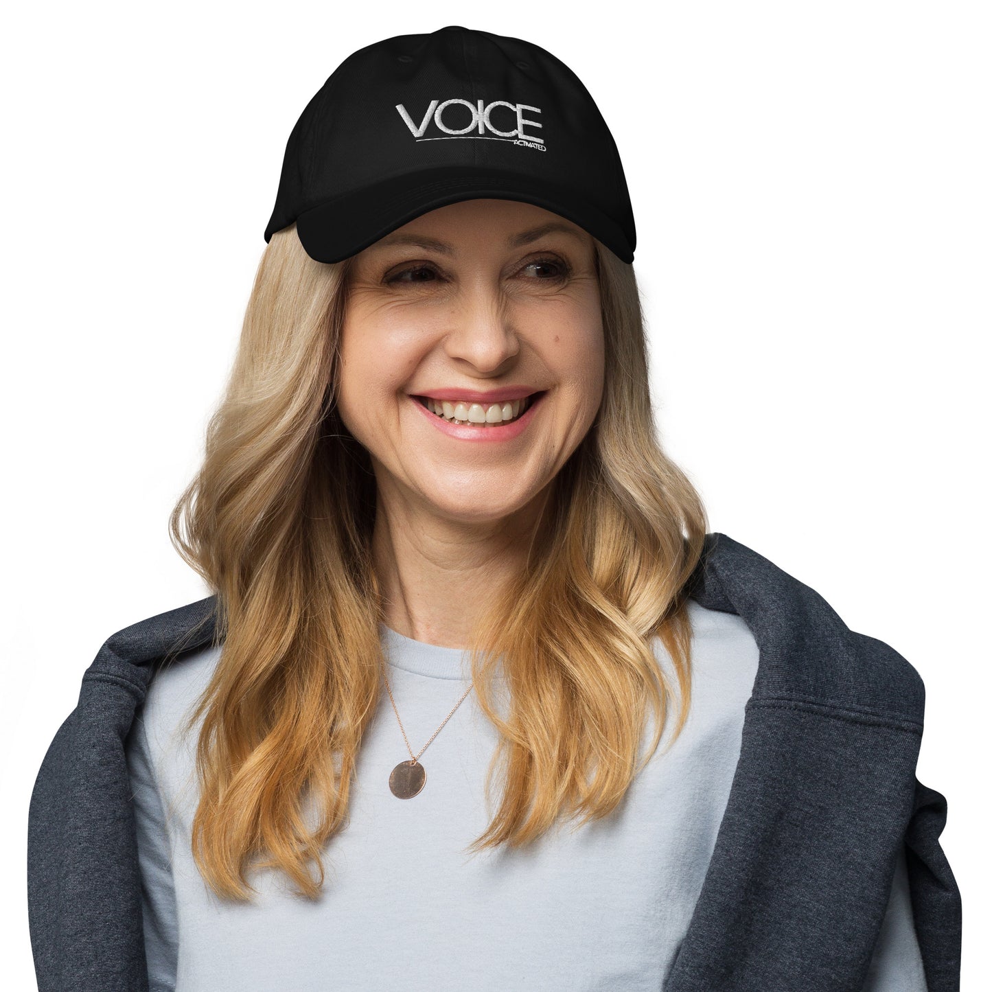 "Voice Activated" brand baseball cap