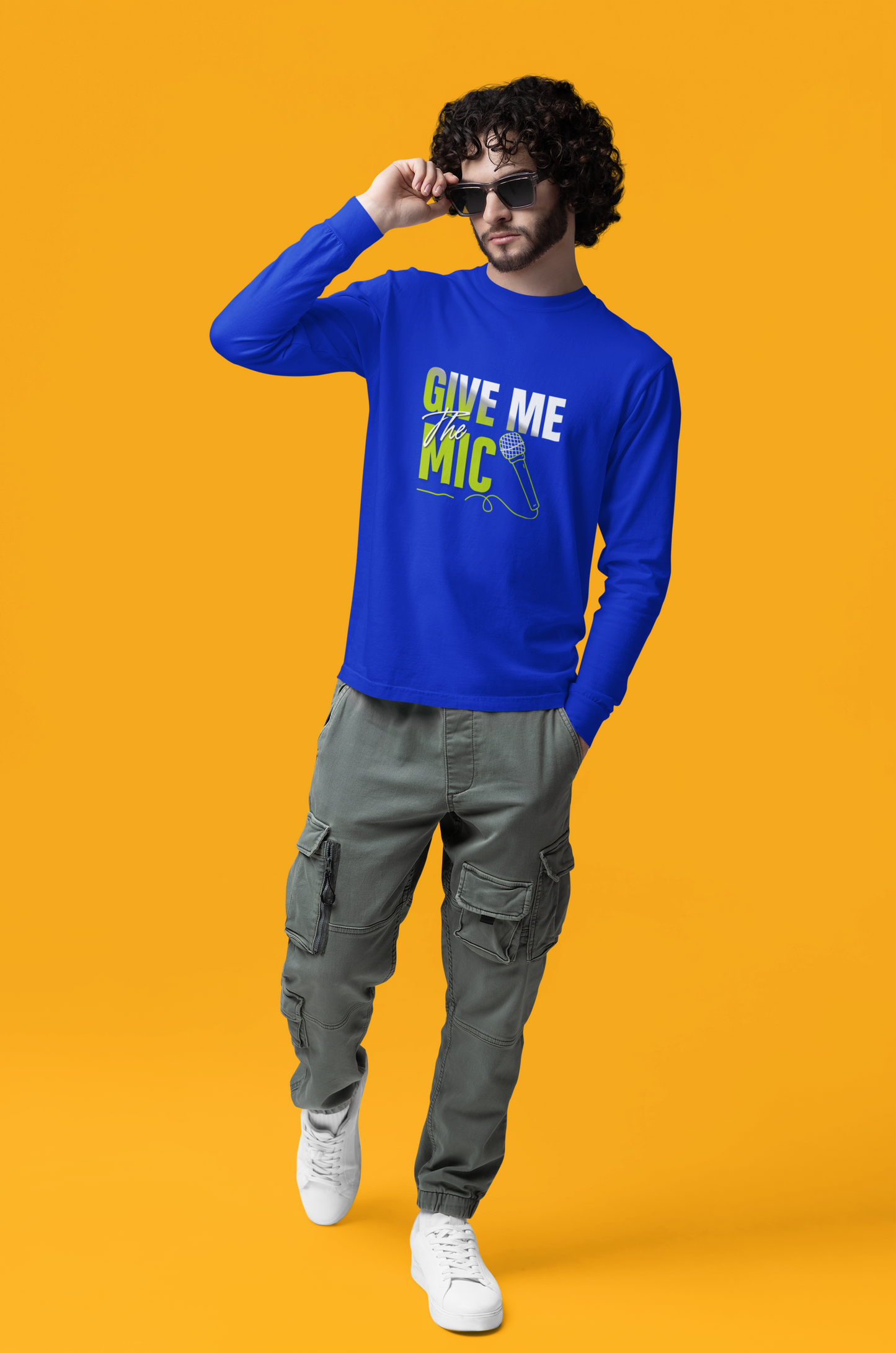 'Give Me the Mic' Shirt - Unisex Lightweight Long Sleeve Tee