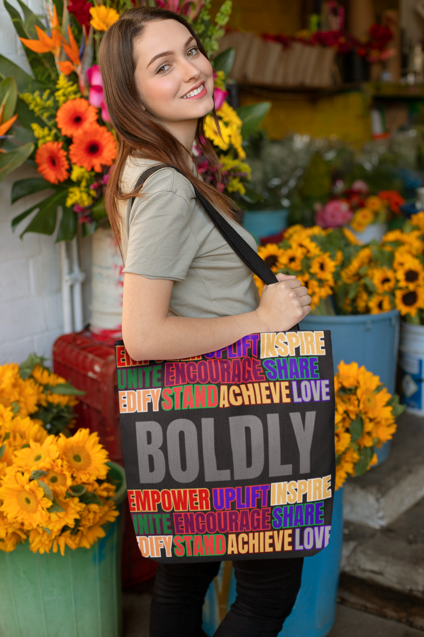 Boldly Tote Bag | Inspirational Message for Everyday Use