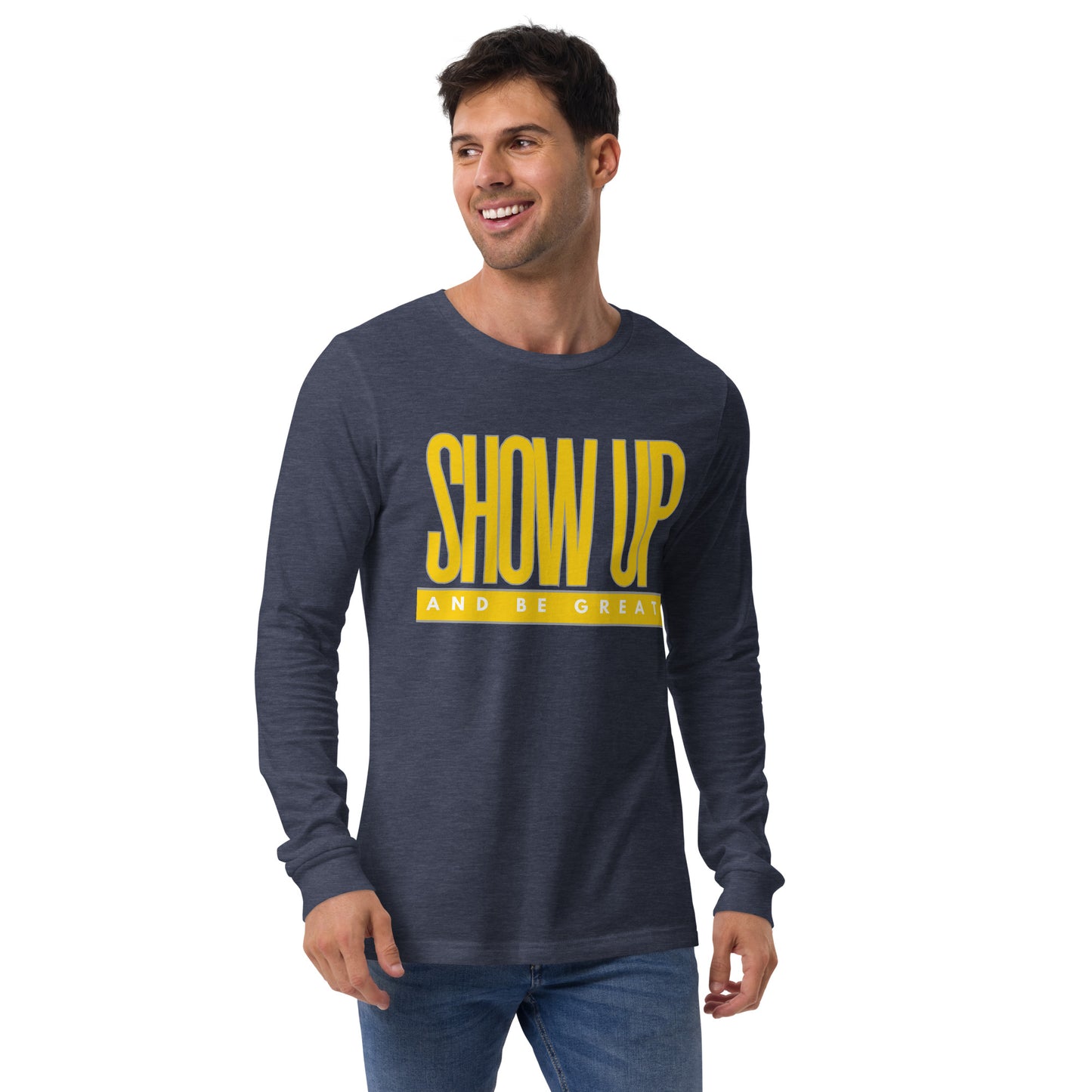 YELLOW "SHOW UP" Unisex Long Sleeve Tee