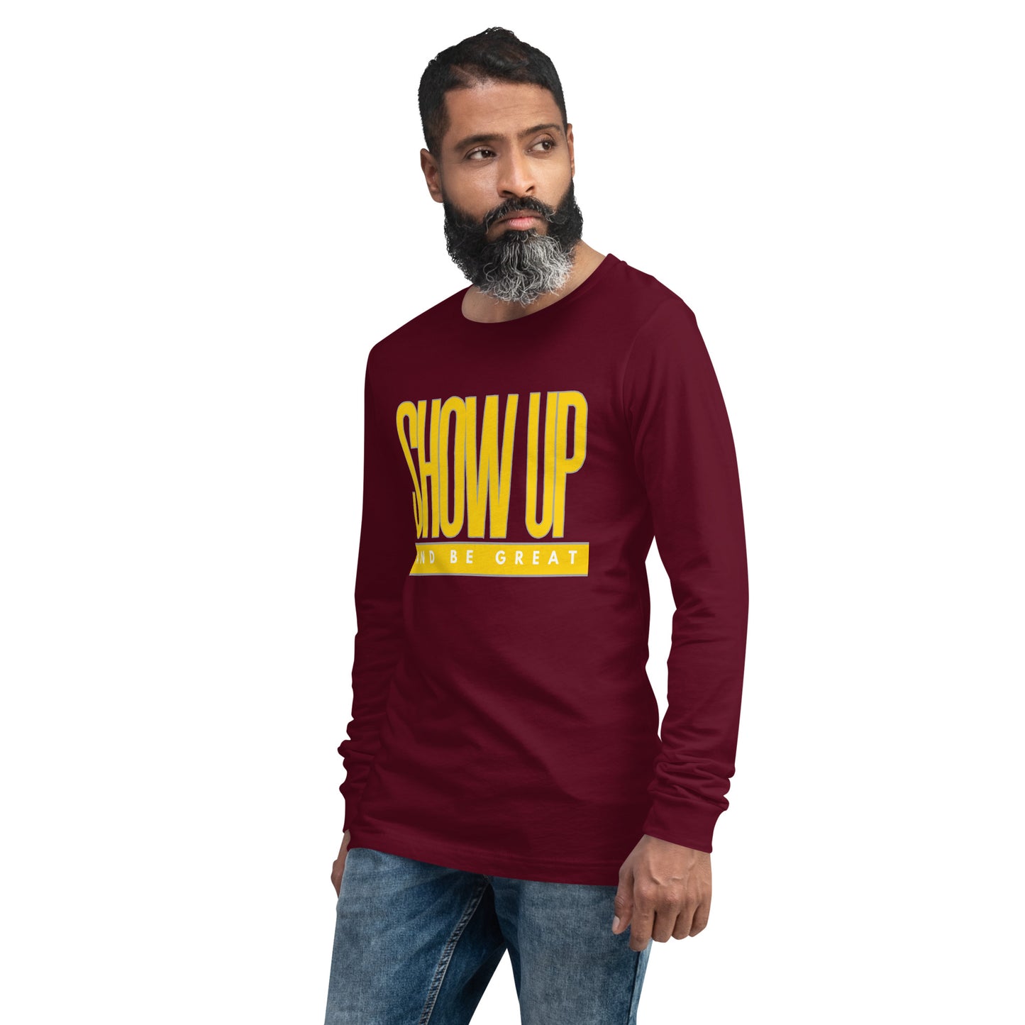 YELLOW "SHOW UP" Unisex Long Sleeve Tee