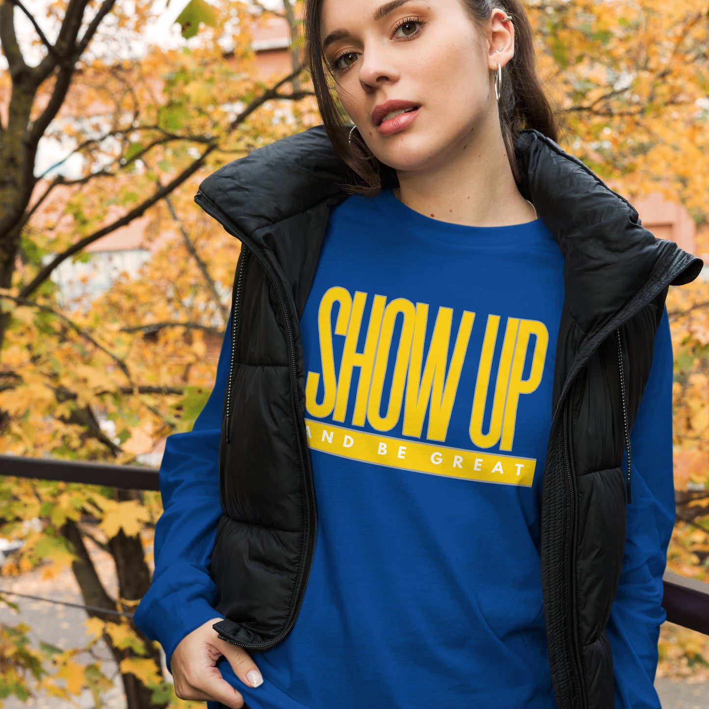 YELLOW "SHOW UP" Unisex Long Sleeve Tee