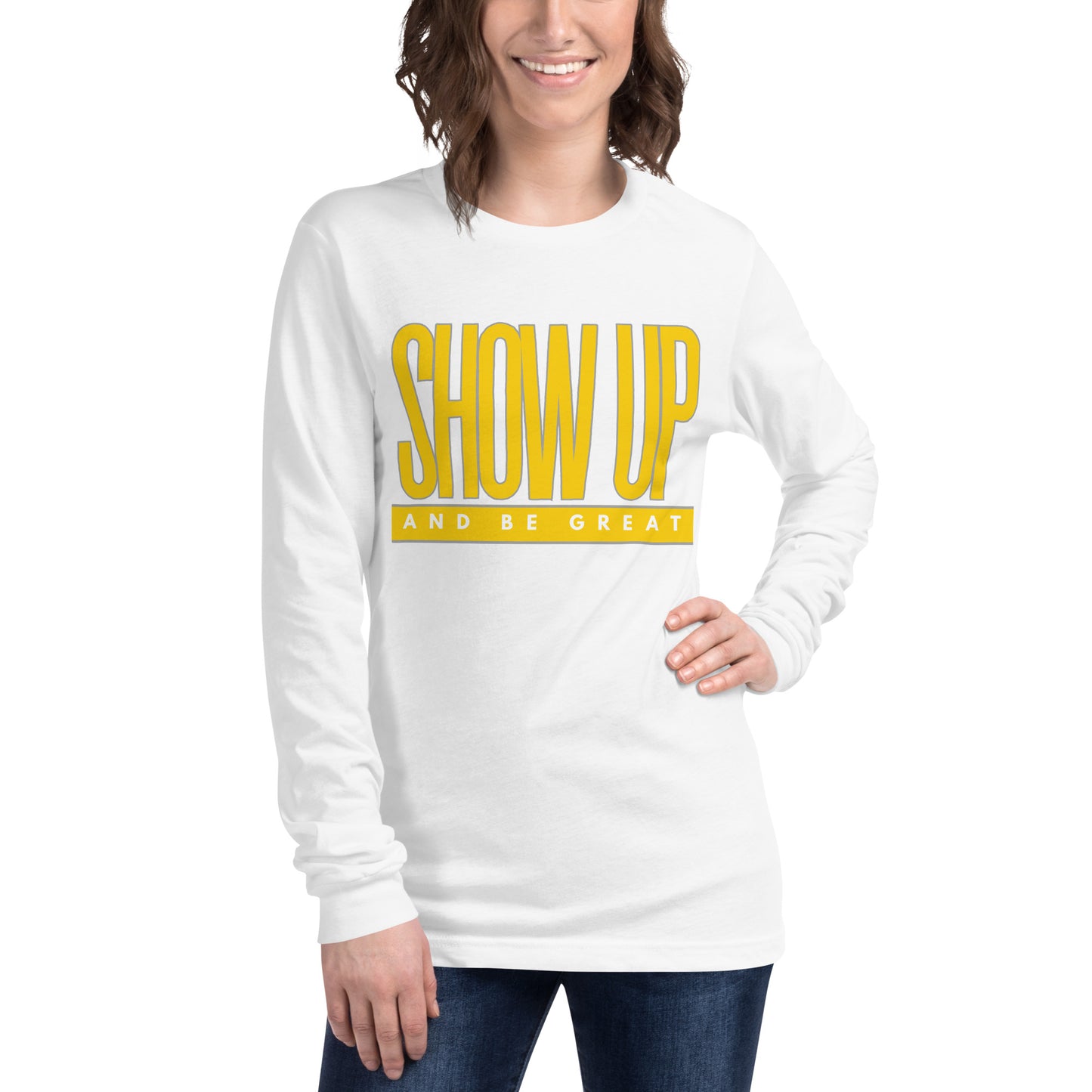 YELLOW "SHOW UP" Unisex Long Sleeve Tee