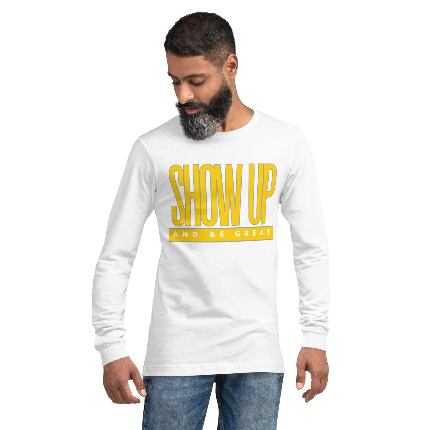 YELLOW "SHOW UP" Unisex Long Sleeve Tee