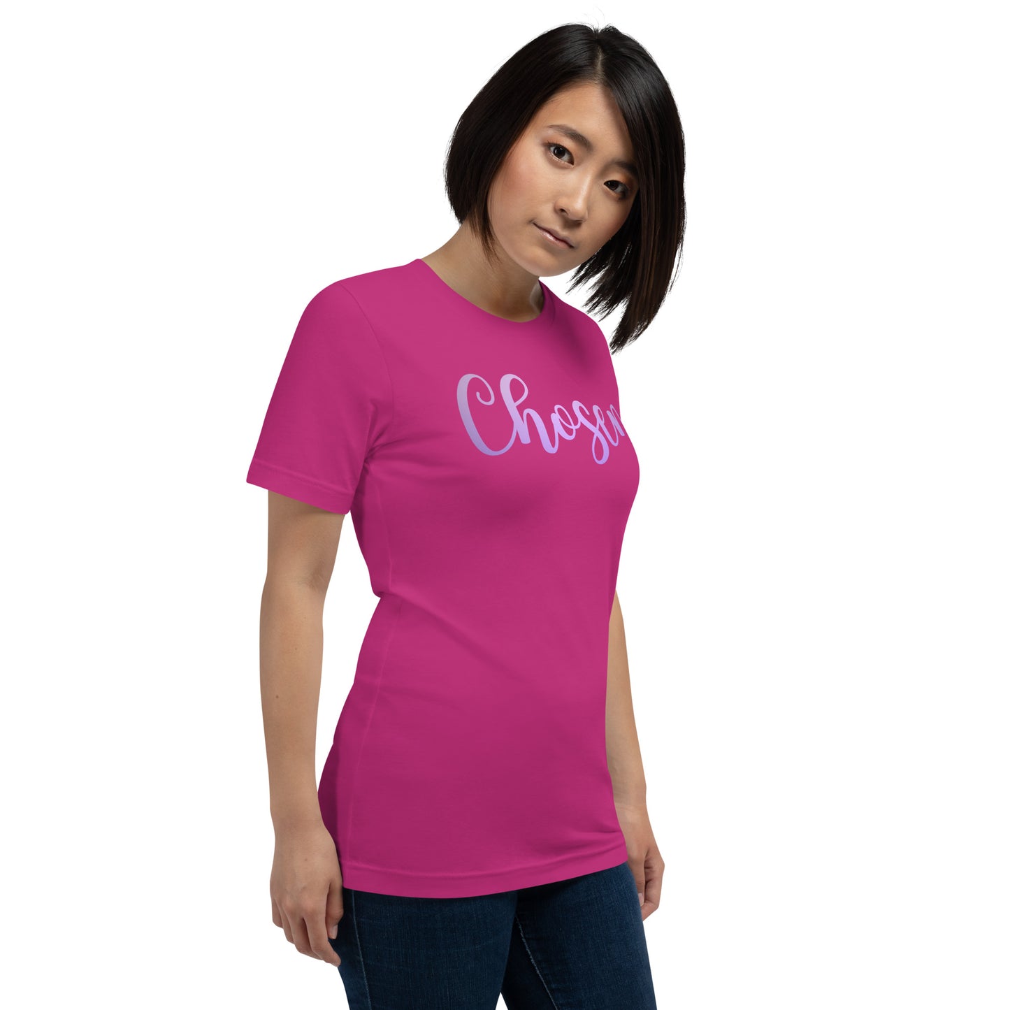 Chosen purple font- Unisex t-shirt