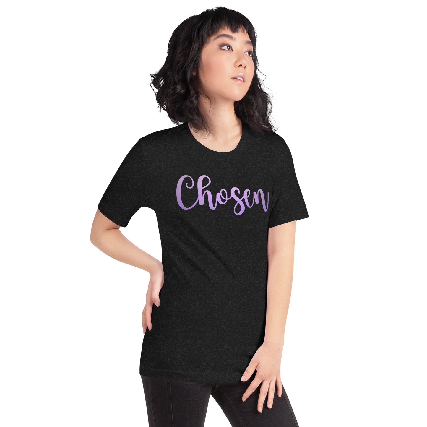 Chosen purple font- Unisex t-shirt