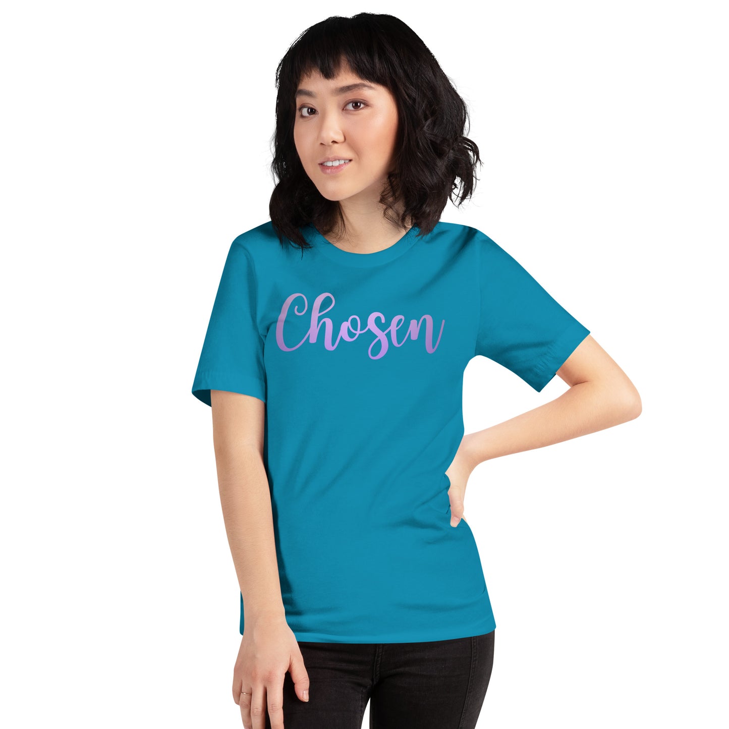 Chosen purple font- Unisex t-shirt