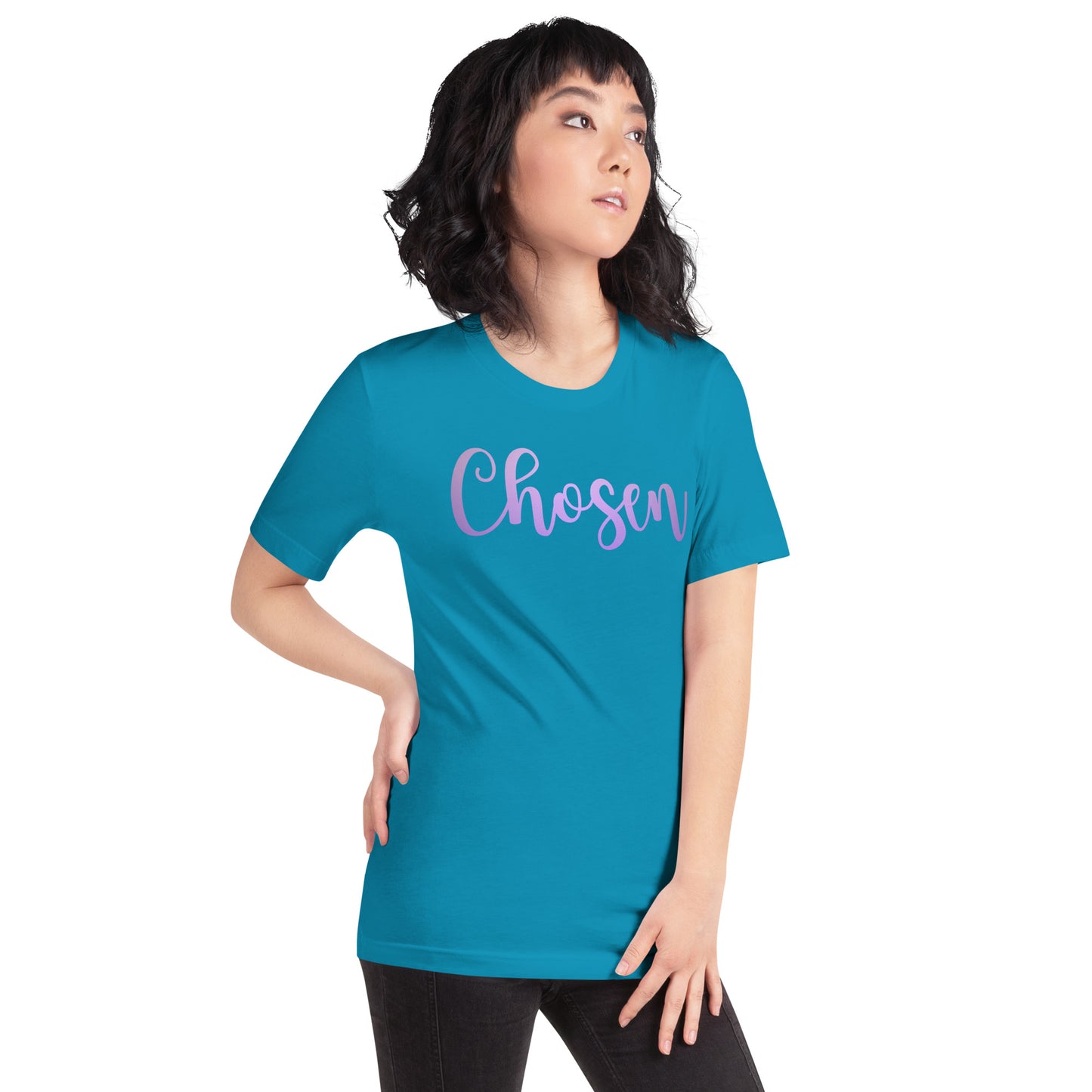 Chosen purple font- Unisex t-shirt