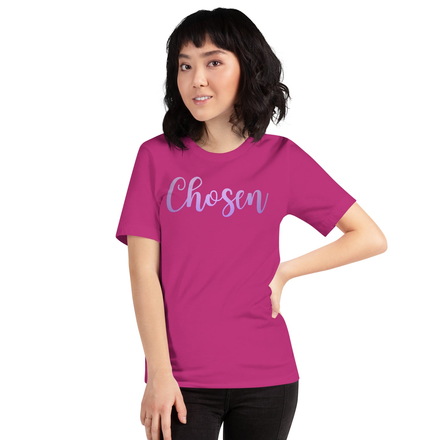 Chosen purple font- Unisex t-shirt