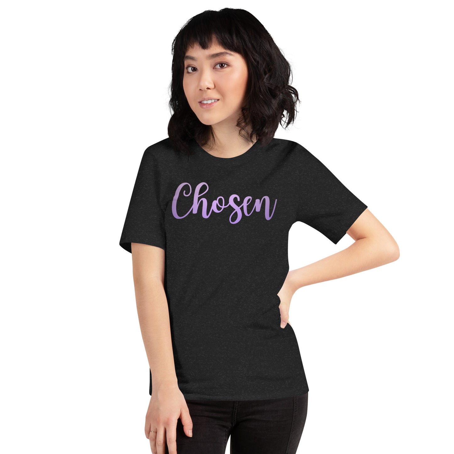 Chosen purple font- Unisex t-shirt