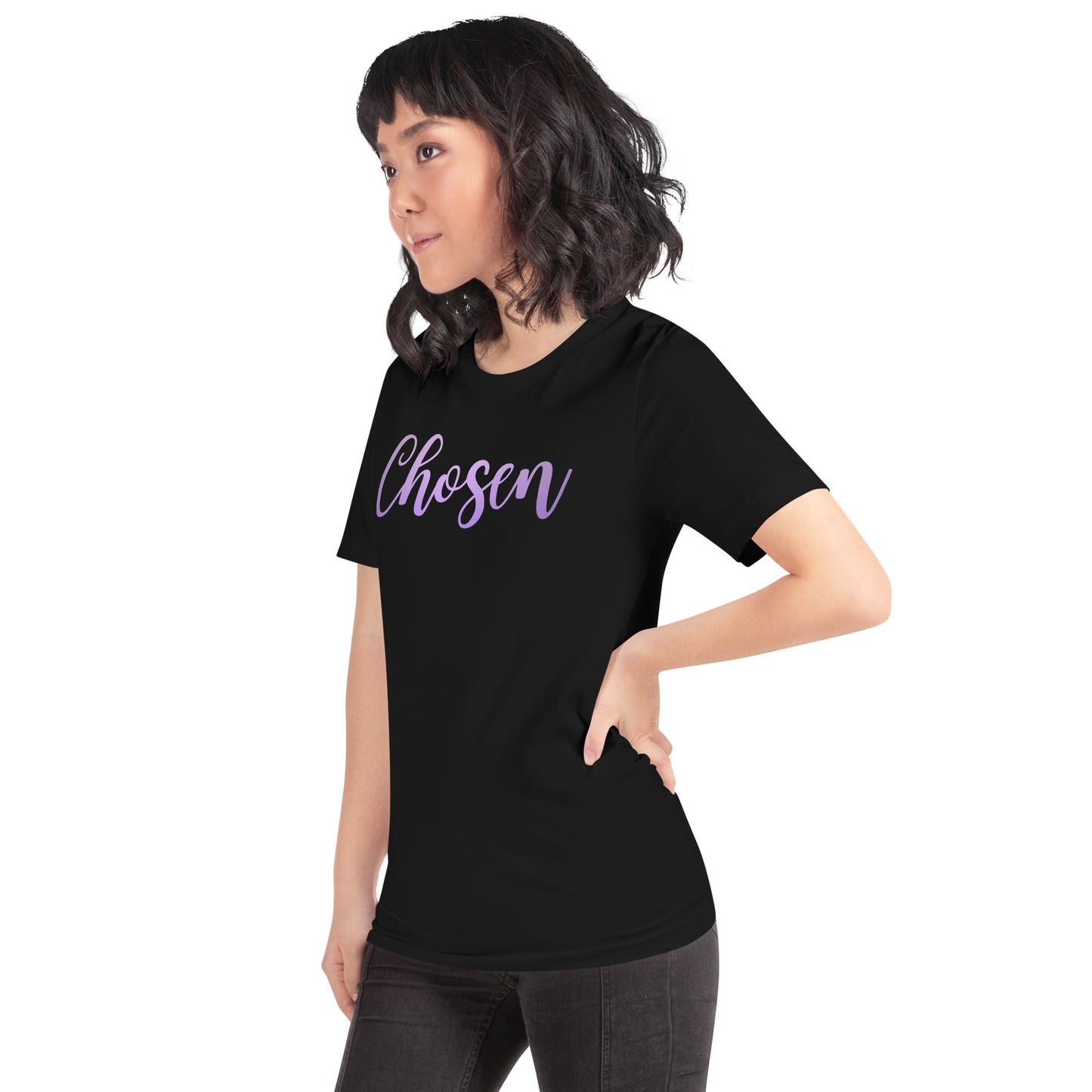 Chosen purple font- Unisex t-shirt