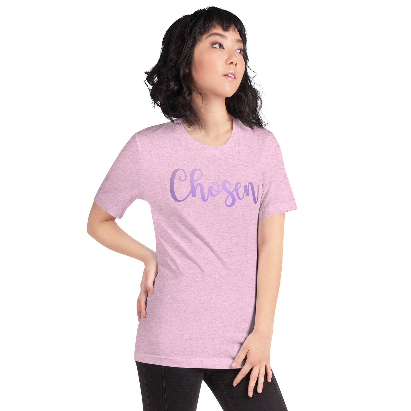 Chosen purple font- Unisex t-shirt