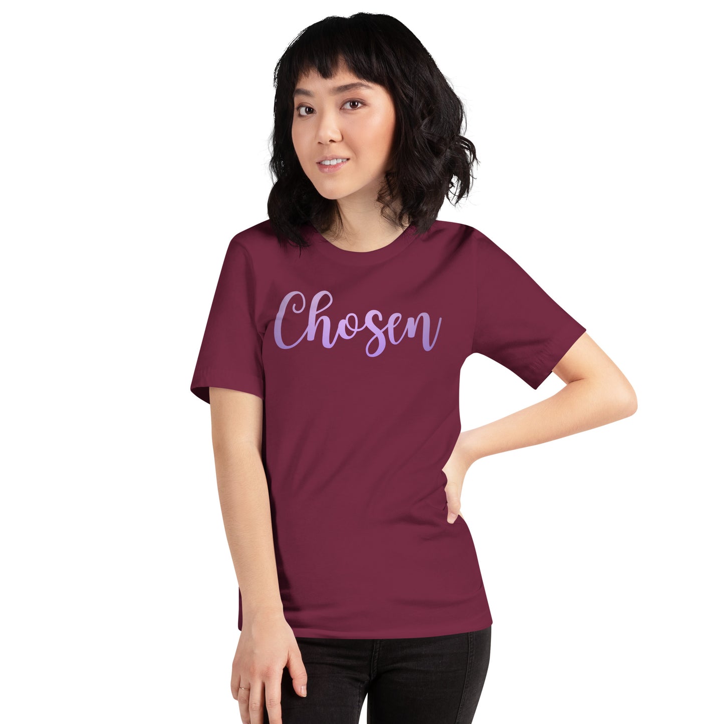 Chosen purple font- Unisex t-shirt