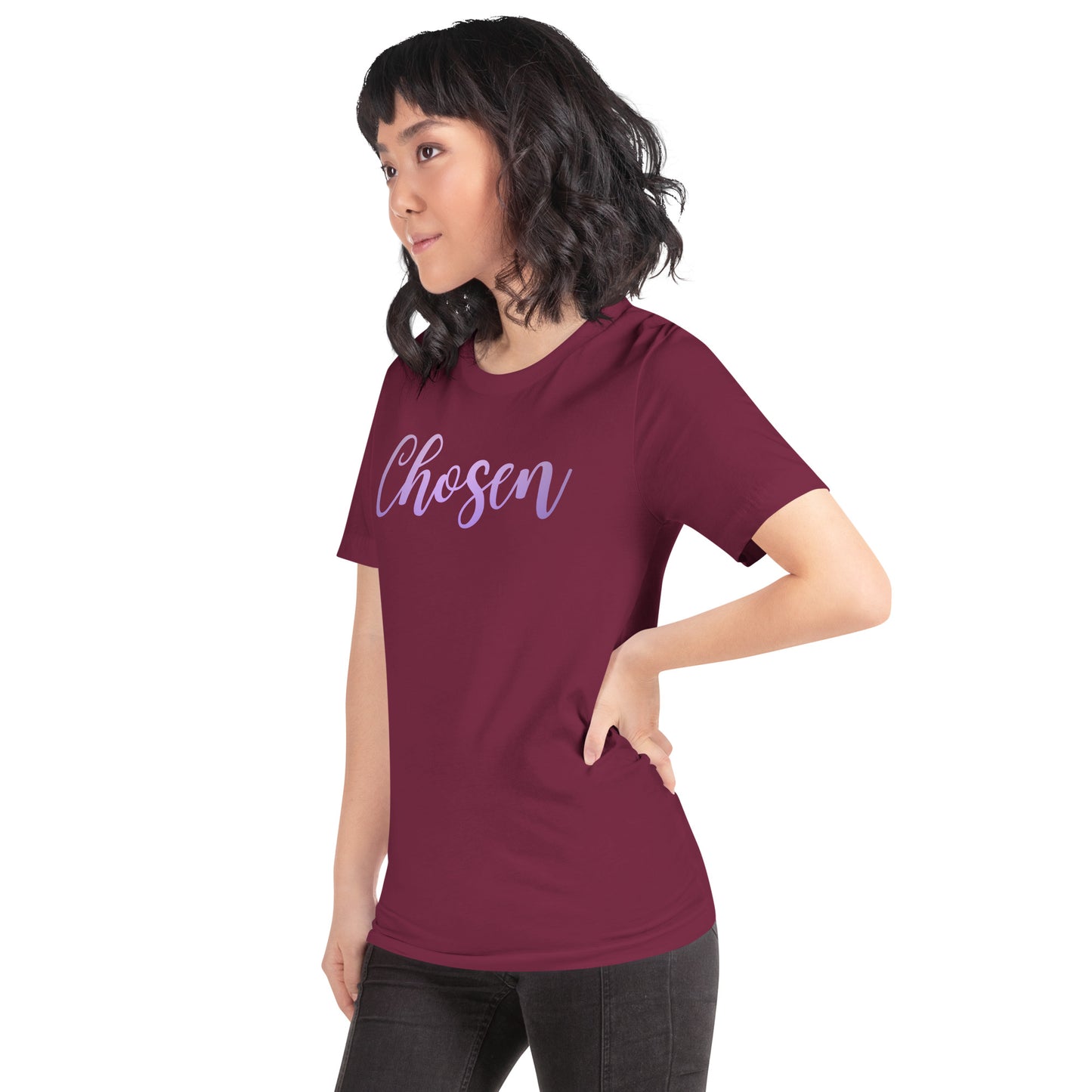 Chosen purple font- Unisex t-shirt