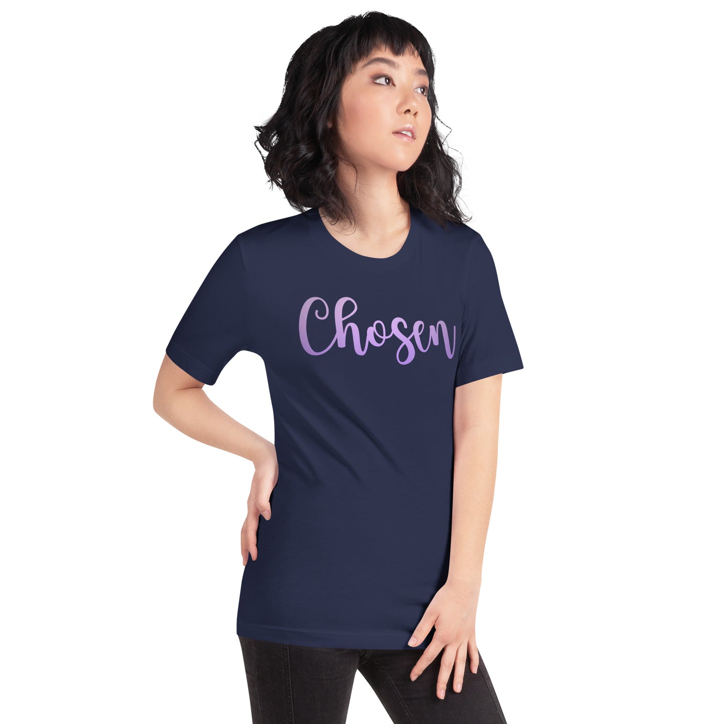 Chosen purple font- Unisex t-shirt