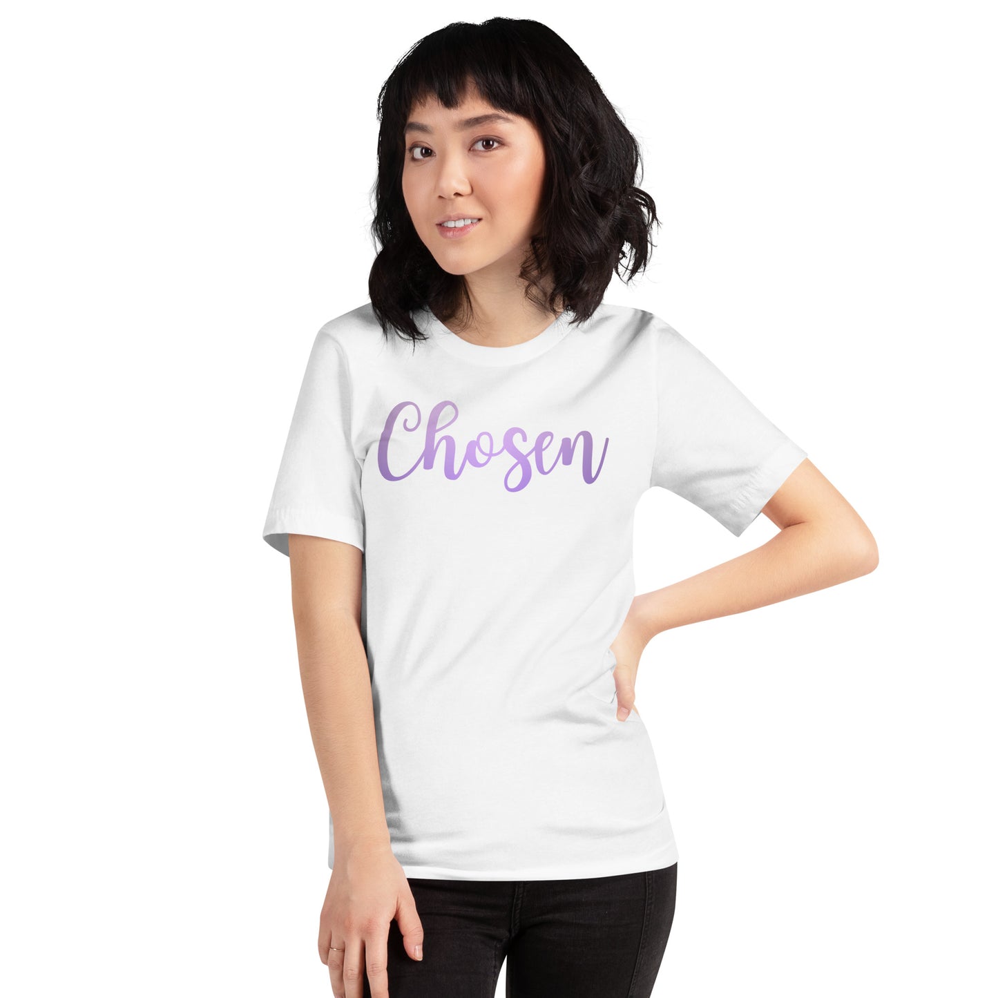 Chosen purple font- Unisex t-shirt