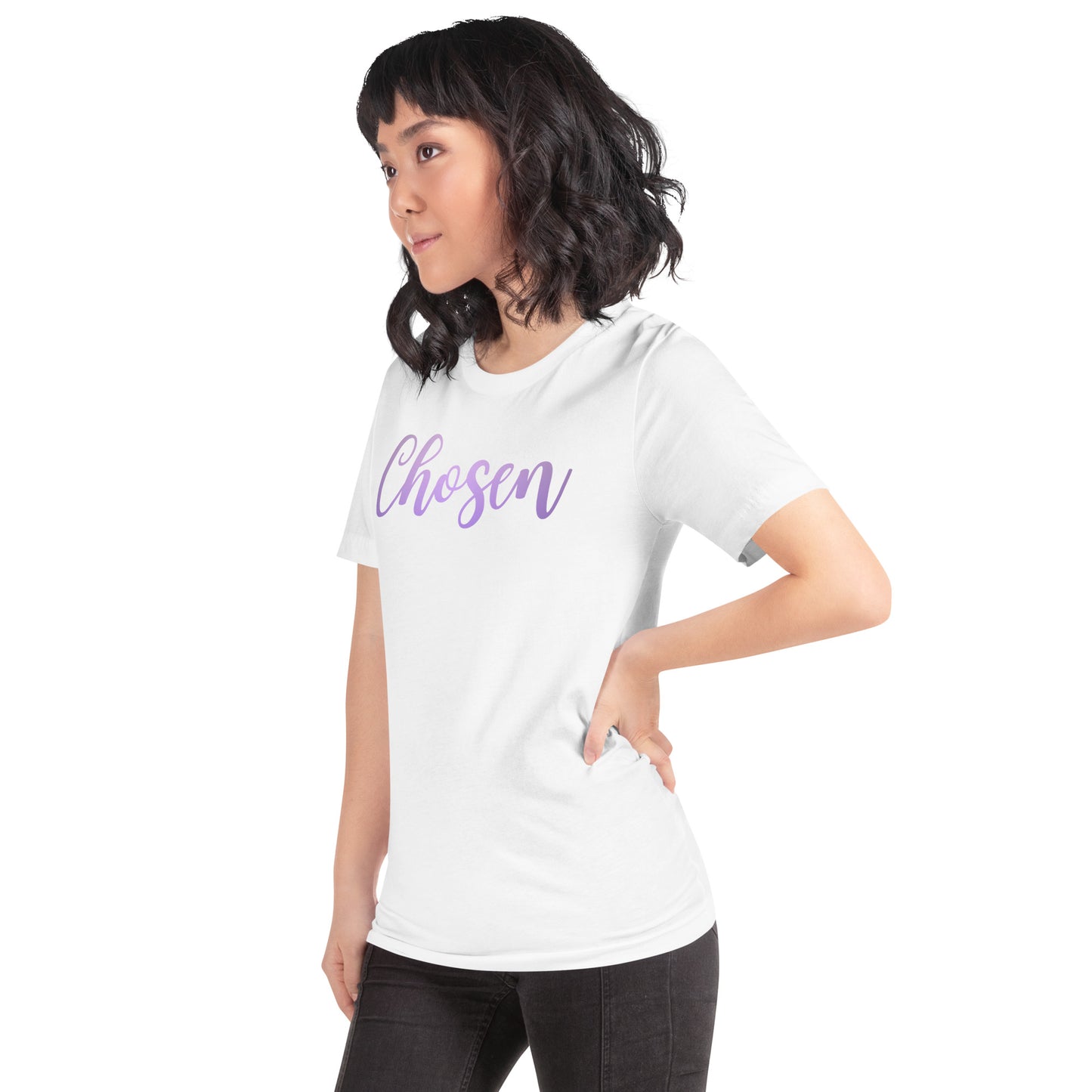 Chosen purple font- Unisex t-shirt