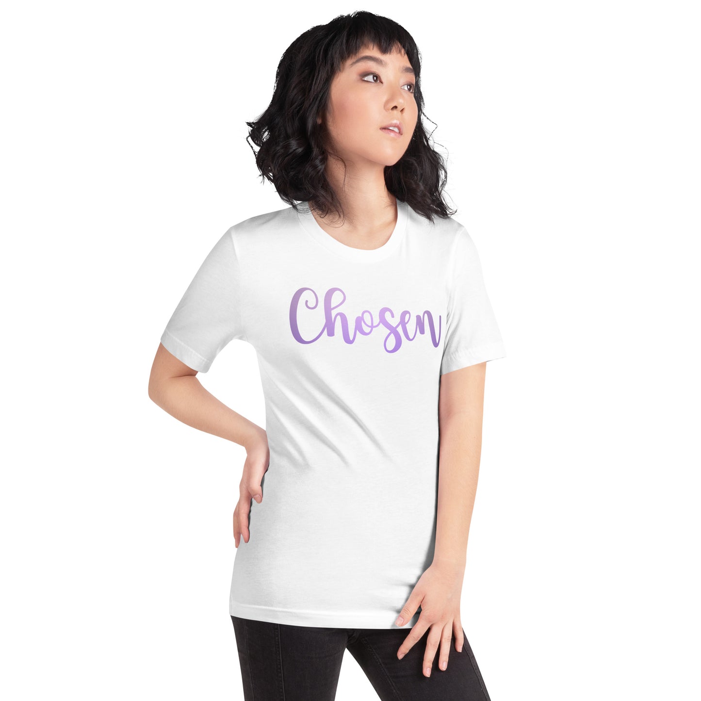 Chosen purple font- Unisex t-shirt