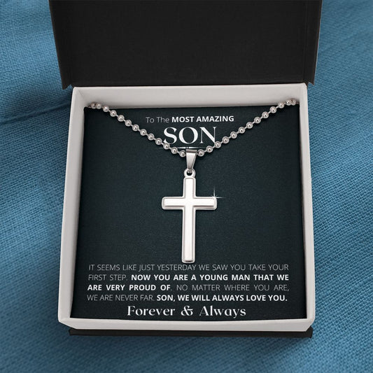 Most Amazing Son Stainless Steel Cross with Ball Chain